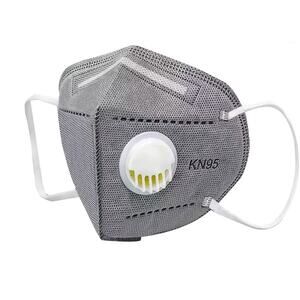 10 Grey KN95 Face Mask 5 Layer BFE 95% Disposable Respirator-Valve-Individually